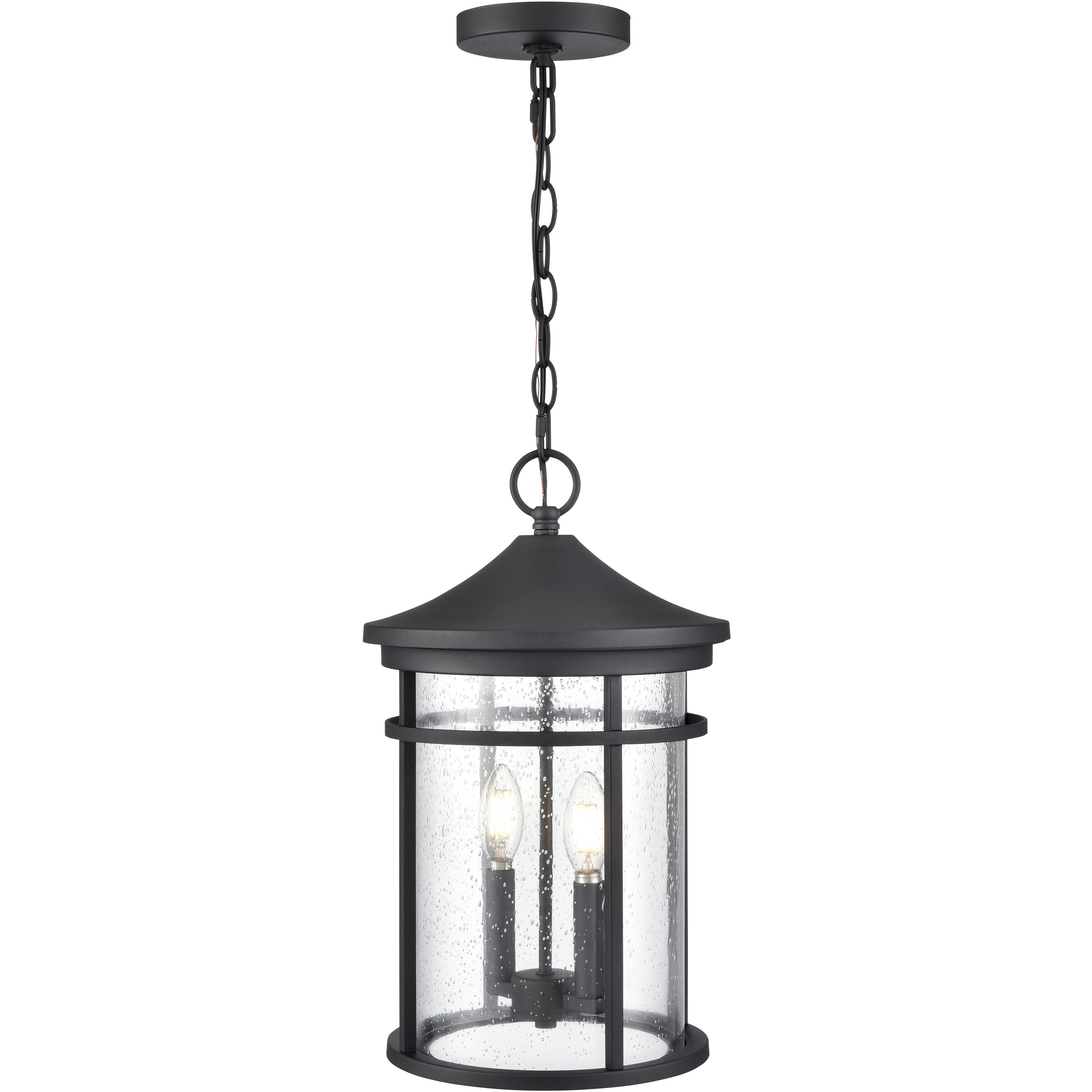 Namath 2 Light 10.5 inch Textured Black Outdoor Hanging Lantern